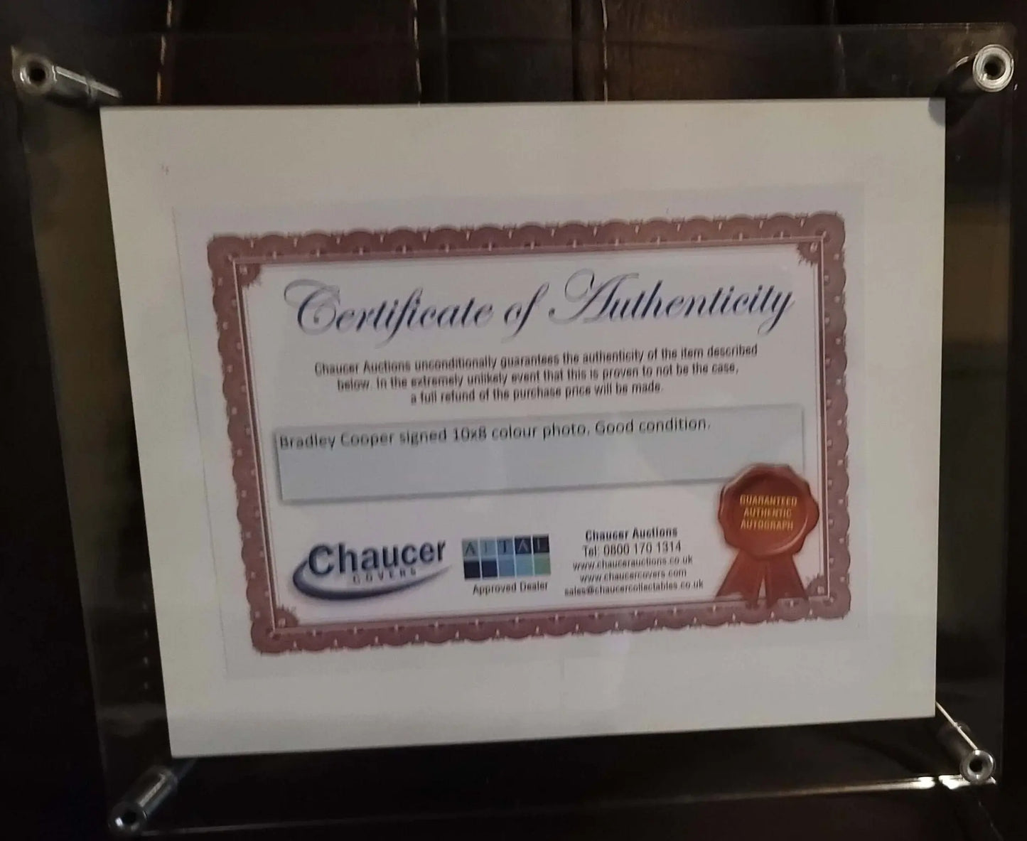 Bradley Cooper, A Star Is Born,Signed Photo,