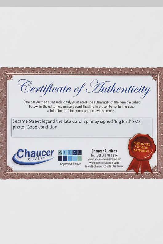 Photo dédicacée de Caroll Spinney