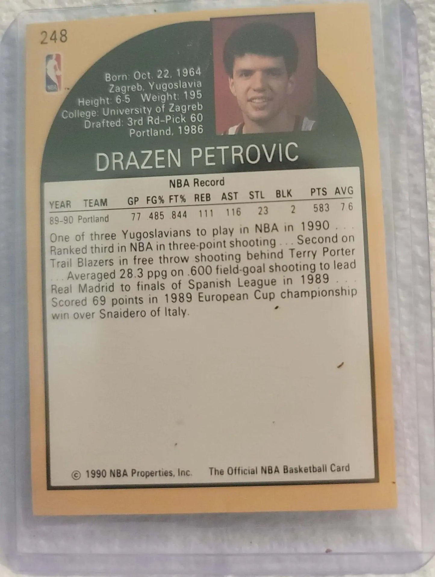 Drazen Petrovic, NBAHoops, Rookie Card, Rosa's Aromatherapy