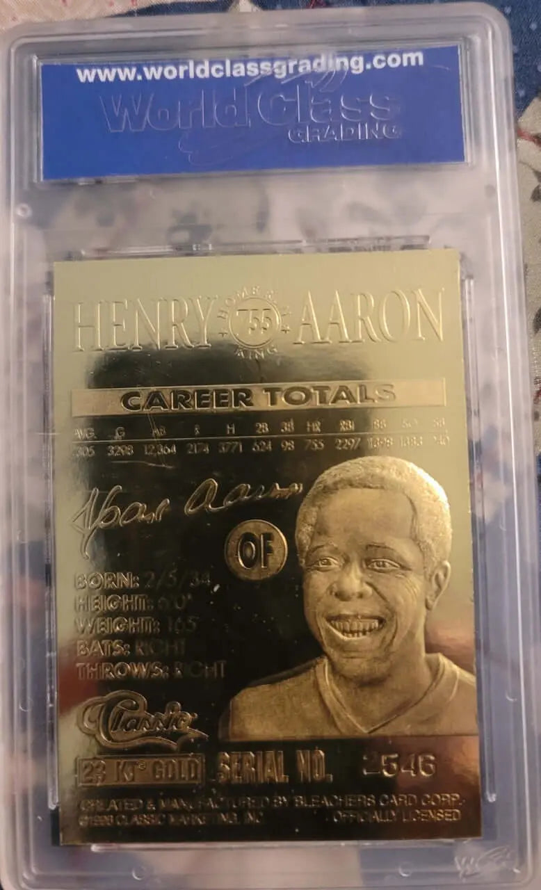 Hank Aaron,1996, 23k Gold Card,Graded
