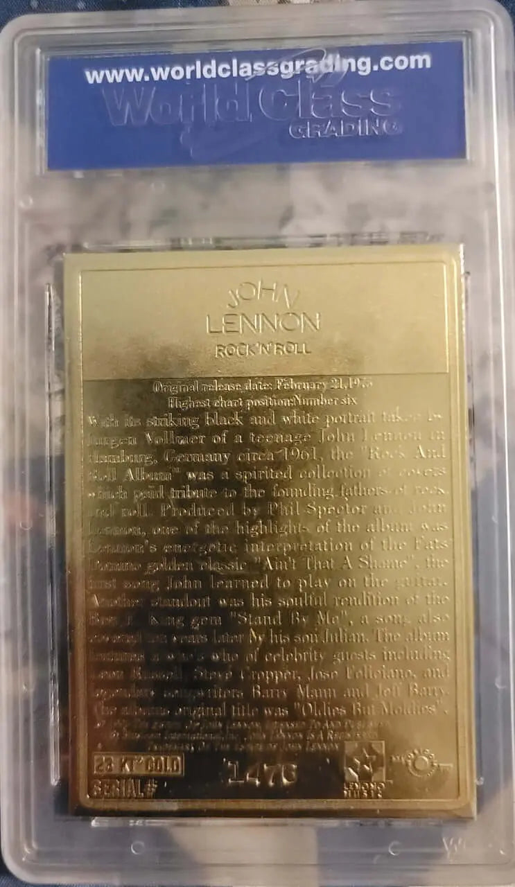 John Lennon, 23k Gold Card, Authentic, Rosa's Aromatherapy