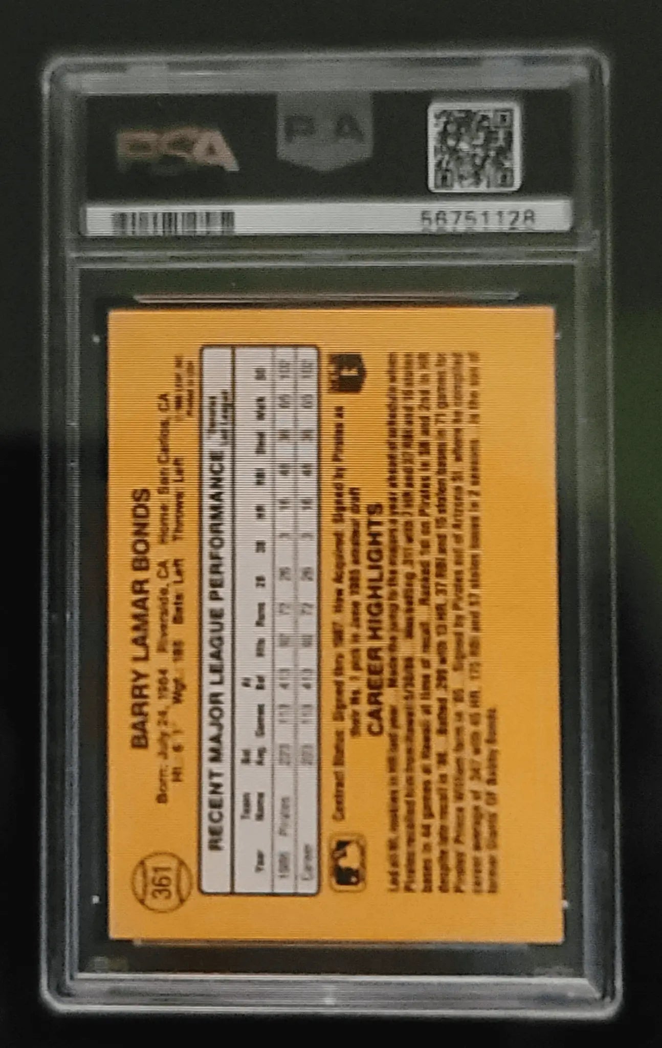 1987 Donrus #361, Barry Lamar Bonds, Rosa's Aromatherapy