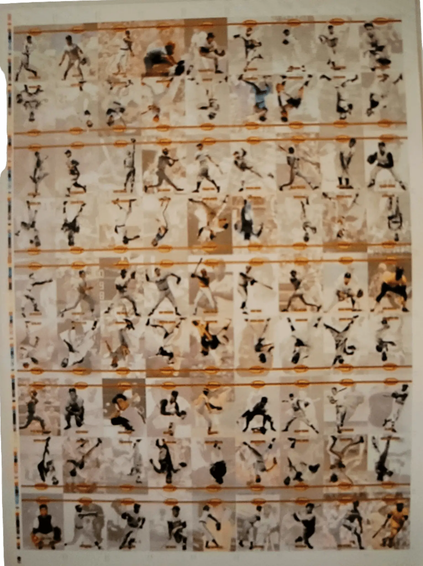 1993 Ted Williams CO., UNCUT 81 Card Sheet W/Ted Williams,Willie Mays, Lou Gehrig + More