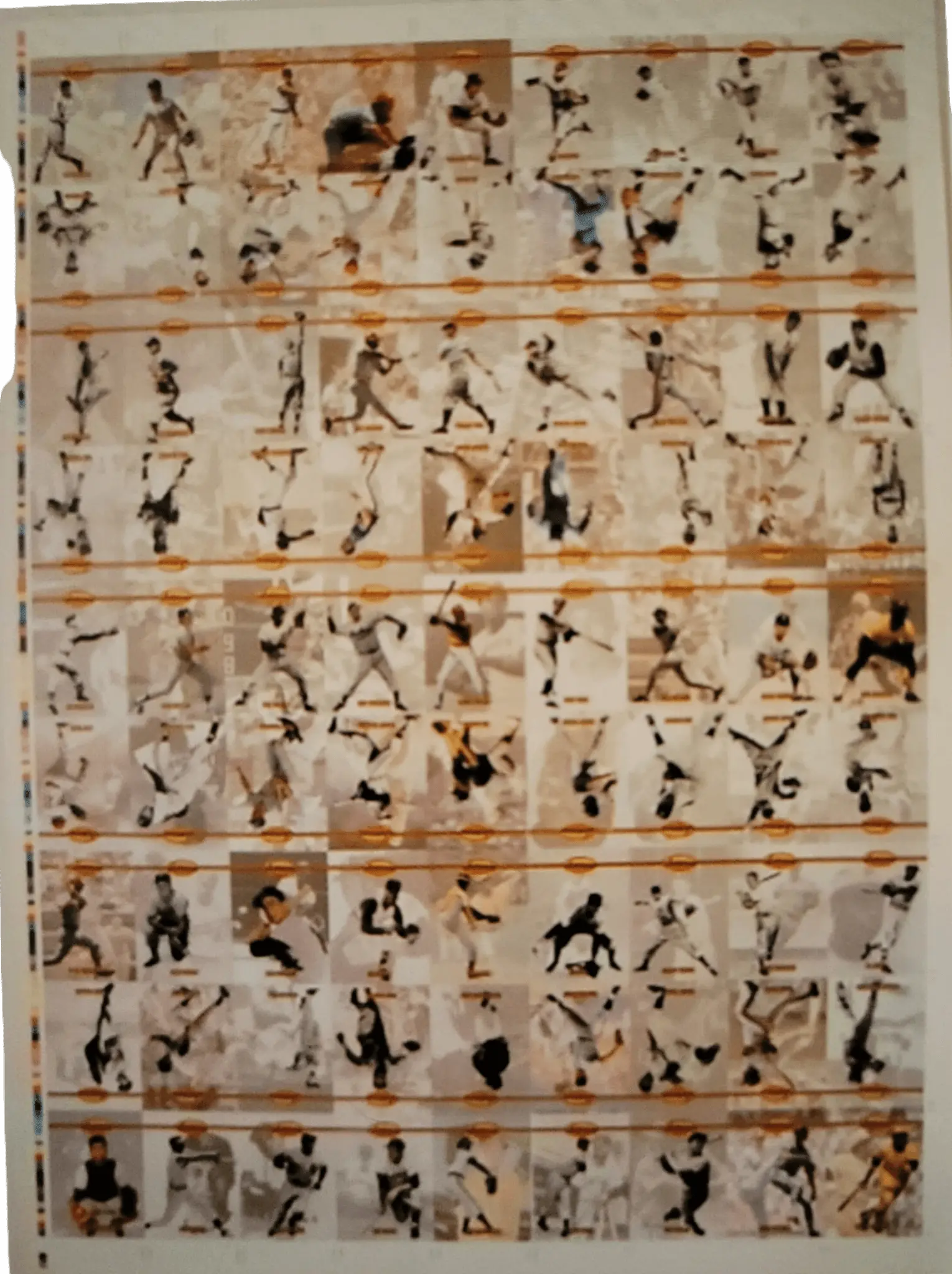 1993 Ted Williams CO., UNCUT 81 Card Sheet W/Ted Williams,Willie Mays, Lou Gehrig + More