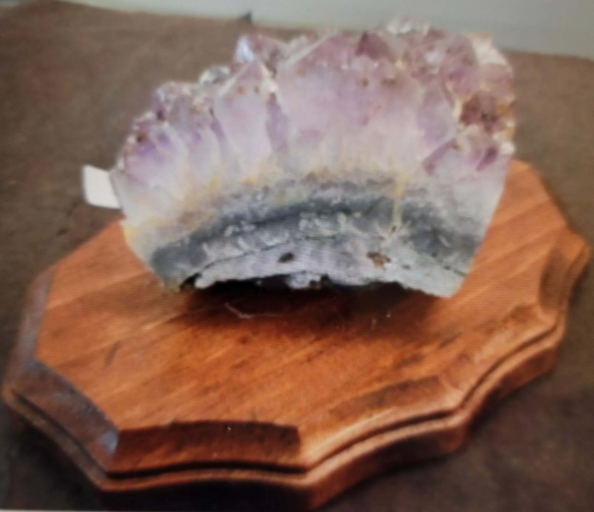 Amethyst,large piece on Wooden Base