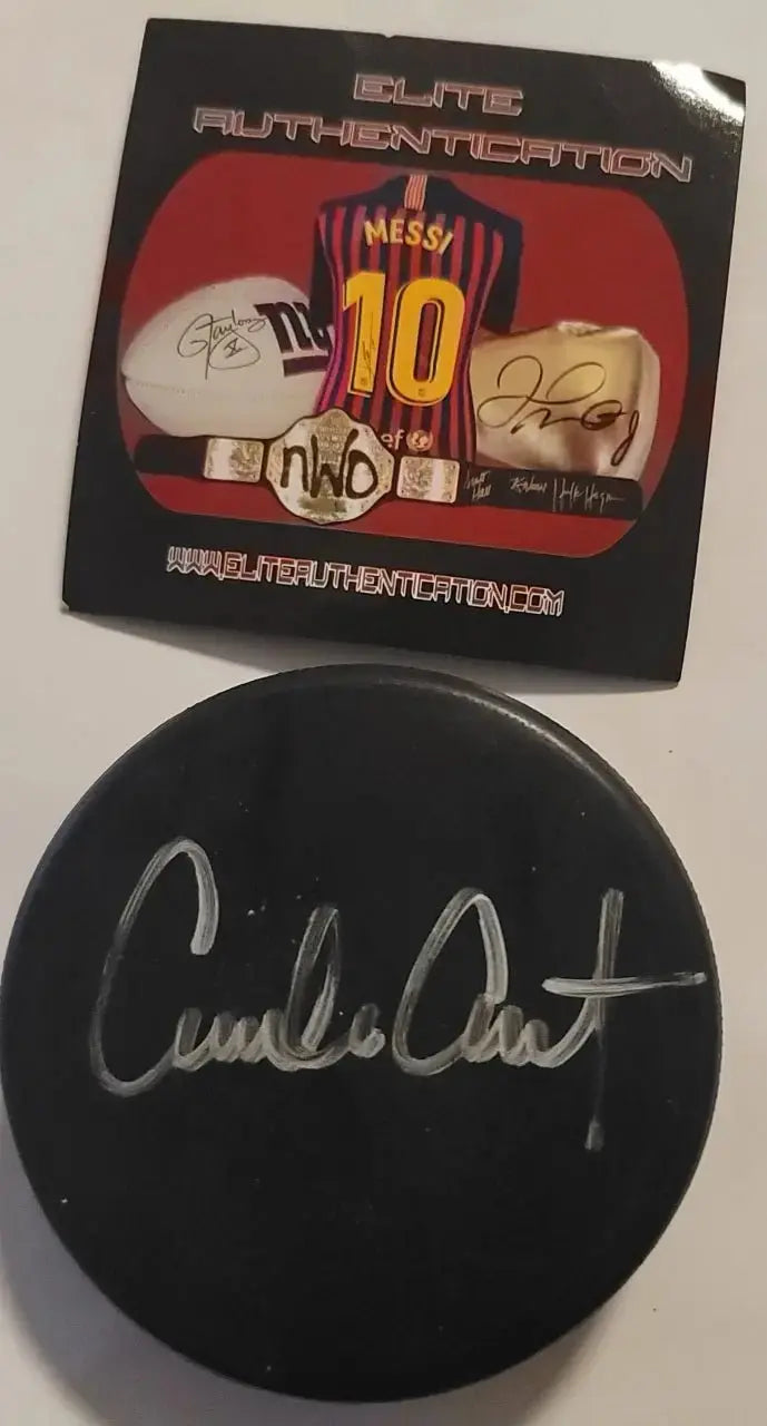 Anaheim Mighty Ducks, Puck, Signed/Authentic,Emilio Estevez