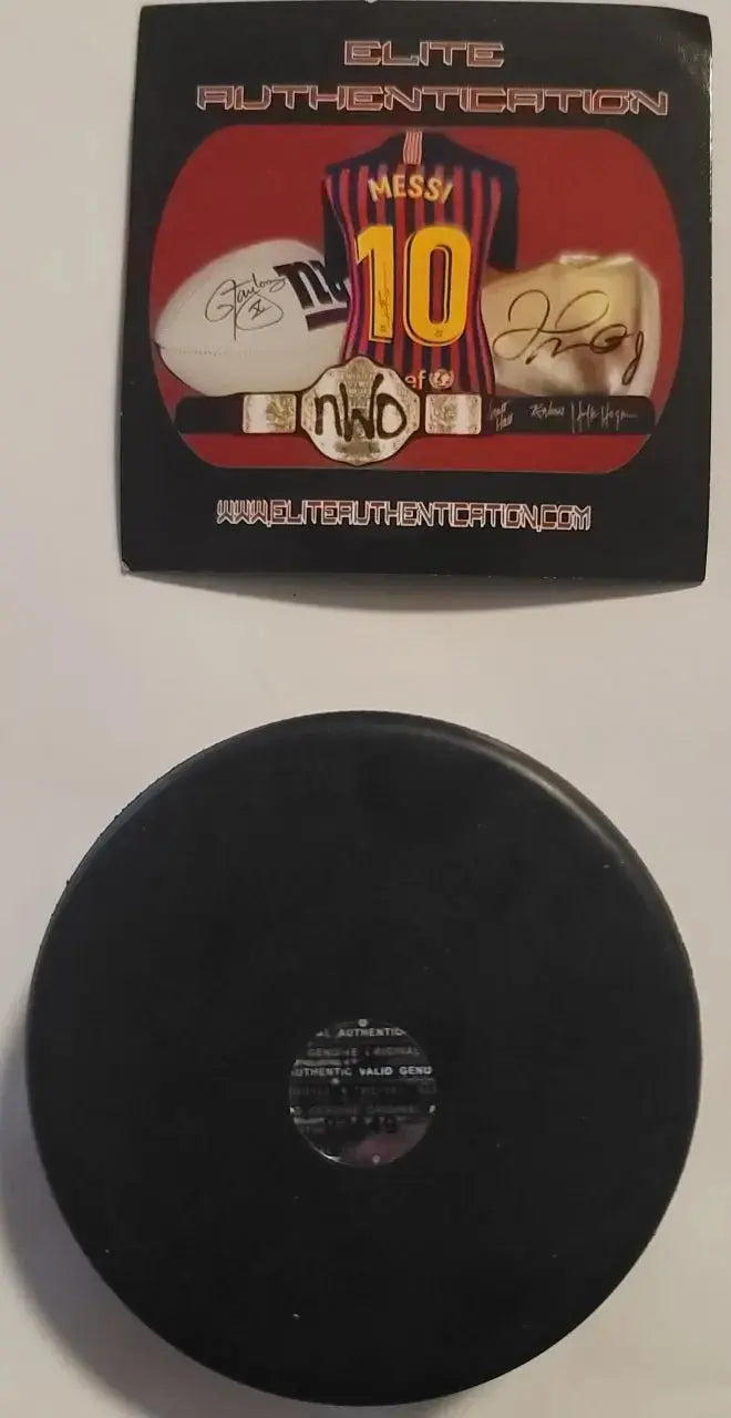 Anaheim Mighty Ducks, Puck, Signed/Authentic,Emilio Estevez