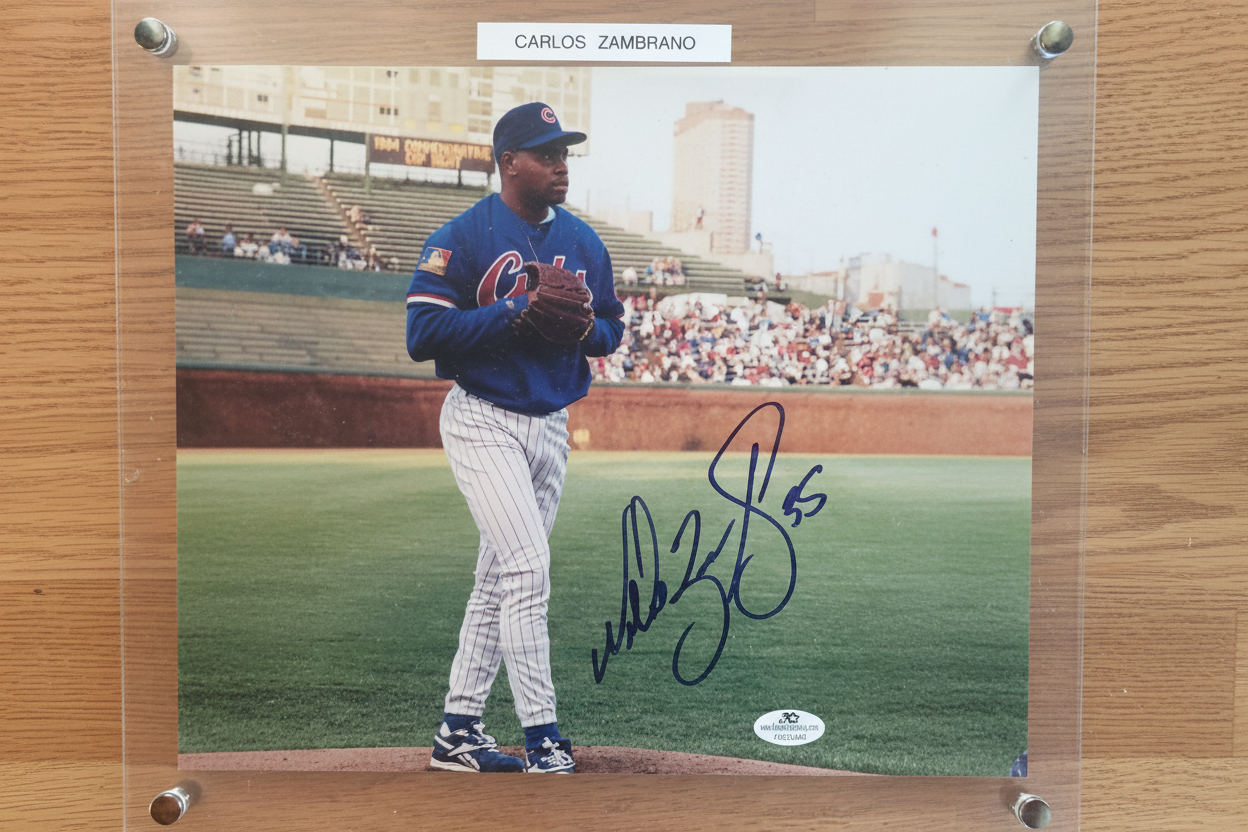 Fotografía firmada de Carlos Zambrano - Certificada como auténtica