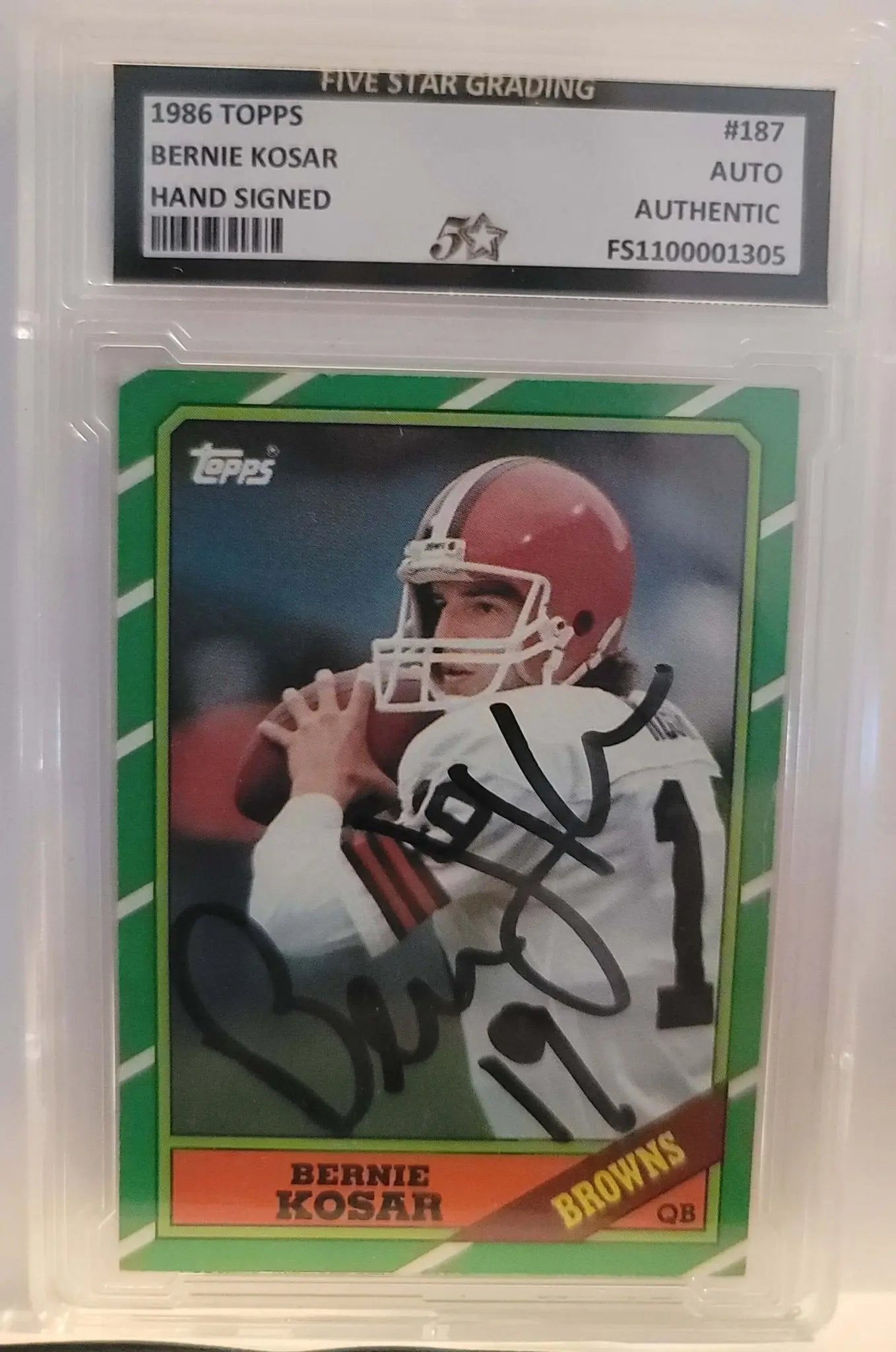Bernie Kosar, 1986 Tops,Graded,Mint