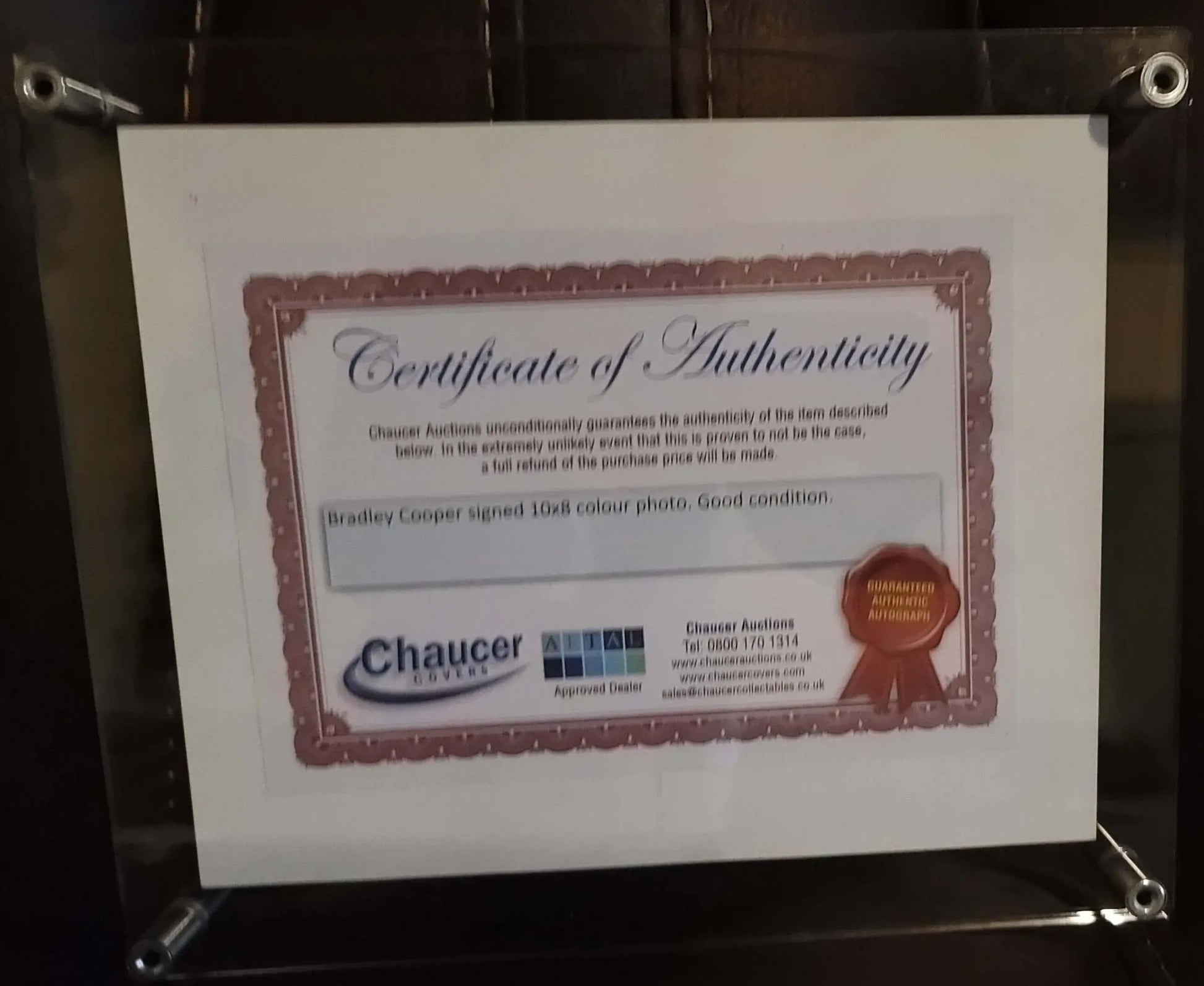 Bradley Cooper, A Star Is Born,Signed Photo,