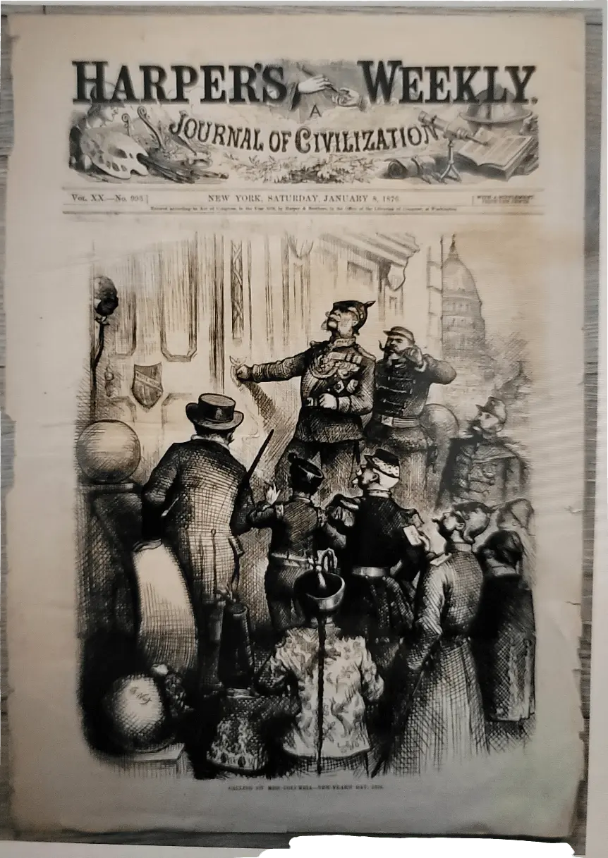 CALLING ON MISS COLUMBIA, NEW-YEAR'S DAY, 1876,