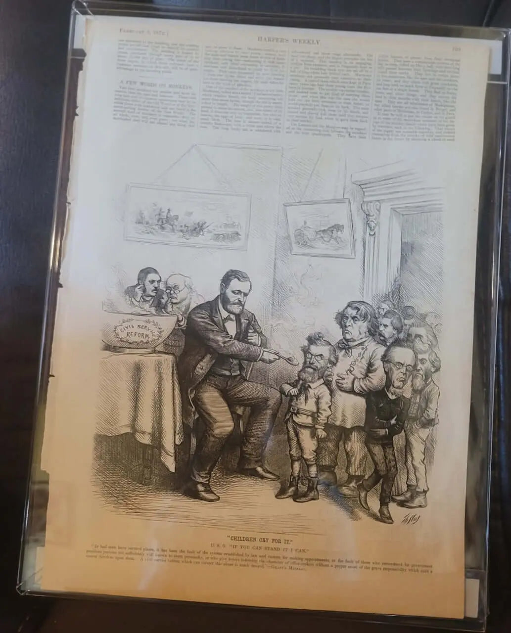 Children Cry for It, Antique 1872, Thomas Nast Plate, Signed Full Page Image Harpor Weekly Rosa's Aromatherapy