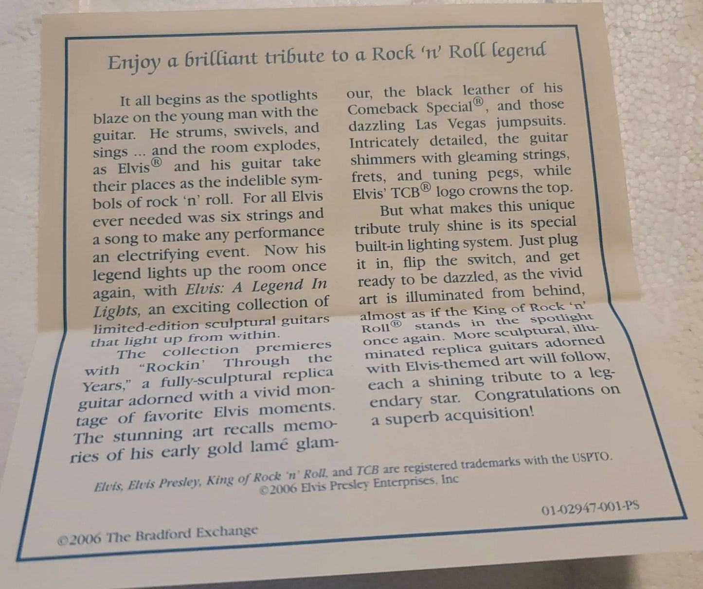 Elvis Presley "A Legend in lights",