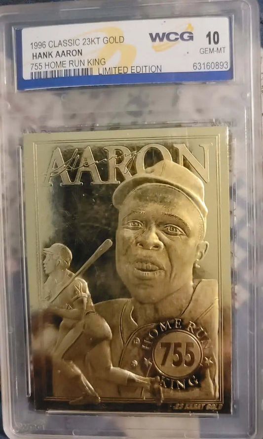 Hank Aaron,1996, 23k Gold Card,Graded