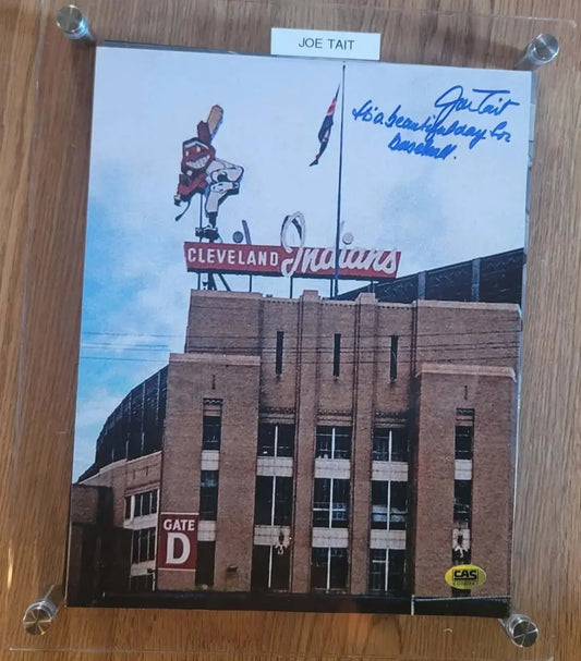 Joe Tait, Indians, Signed Autographed 8 x 10 Photo, Certified Rosa's Aromatherapy