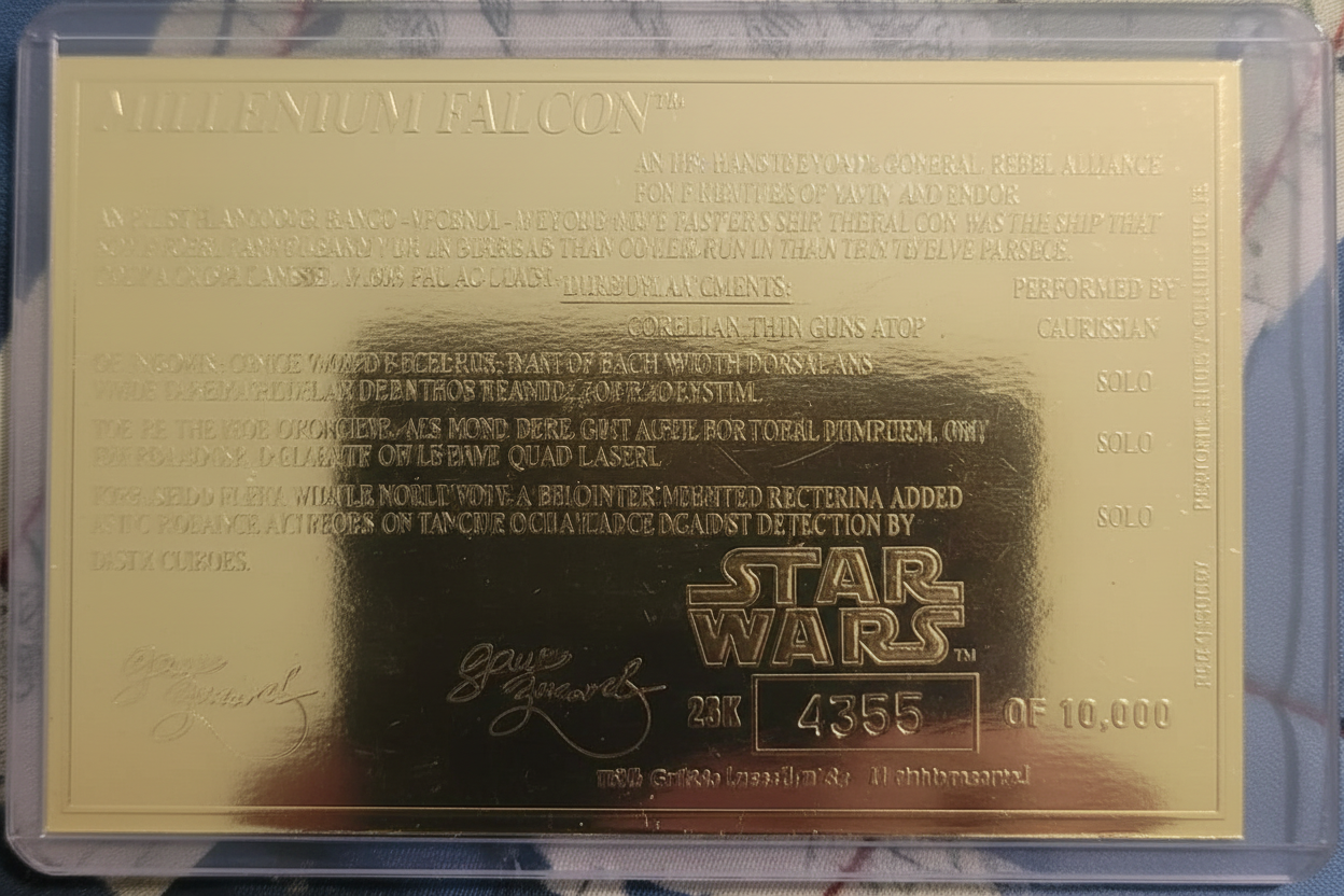Star Wars Collectables, 23k Gold Card, Mint Condition