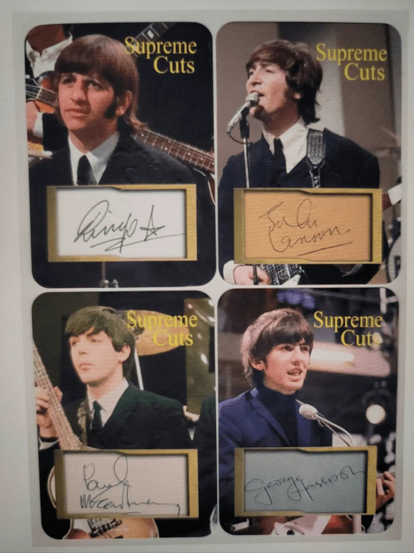 The Beatles Supreme Cuts, Embossed,Die Cut Facsimile Signatures,(4) card