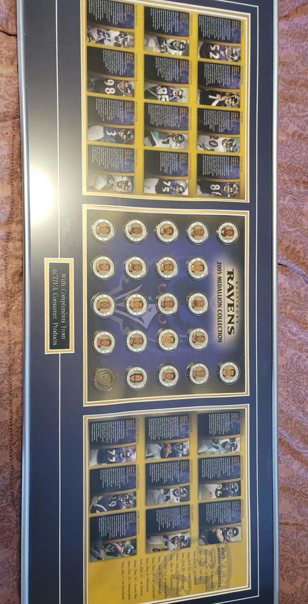 2005 Ravens,   Medallion Collection in frame,