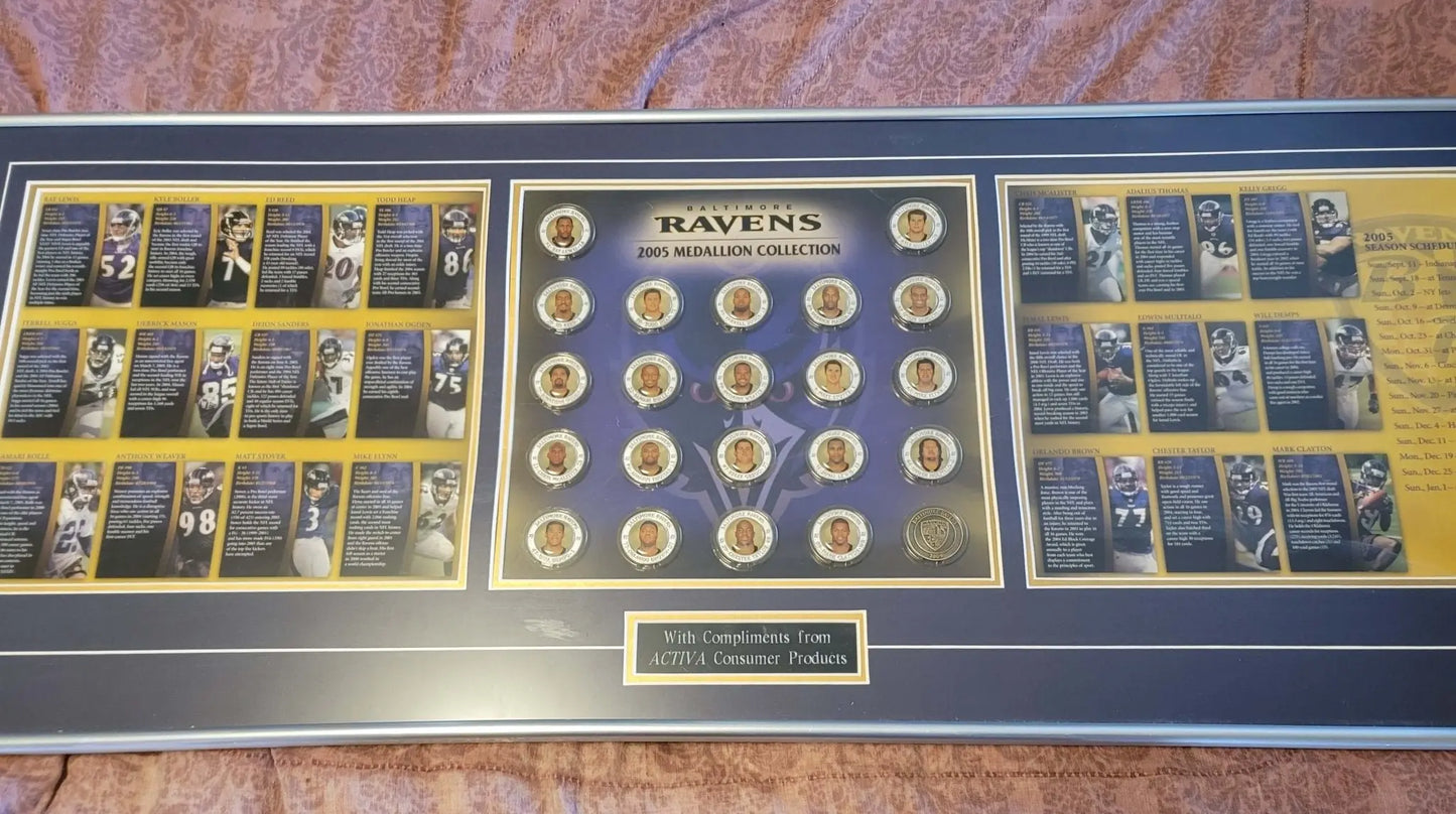 2005 Ravens,   Medallion Collection in frame,