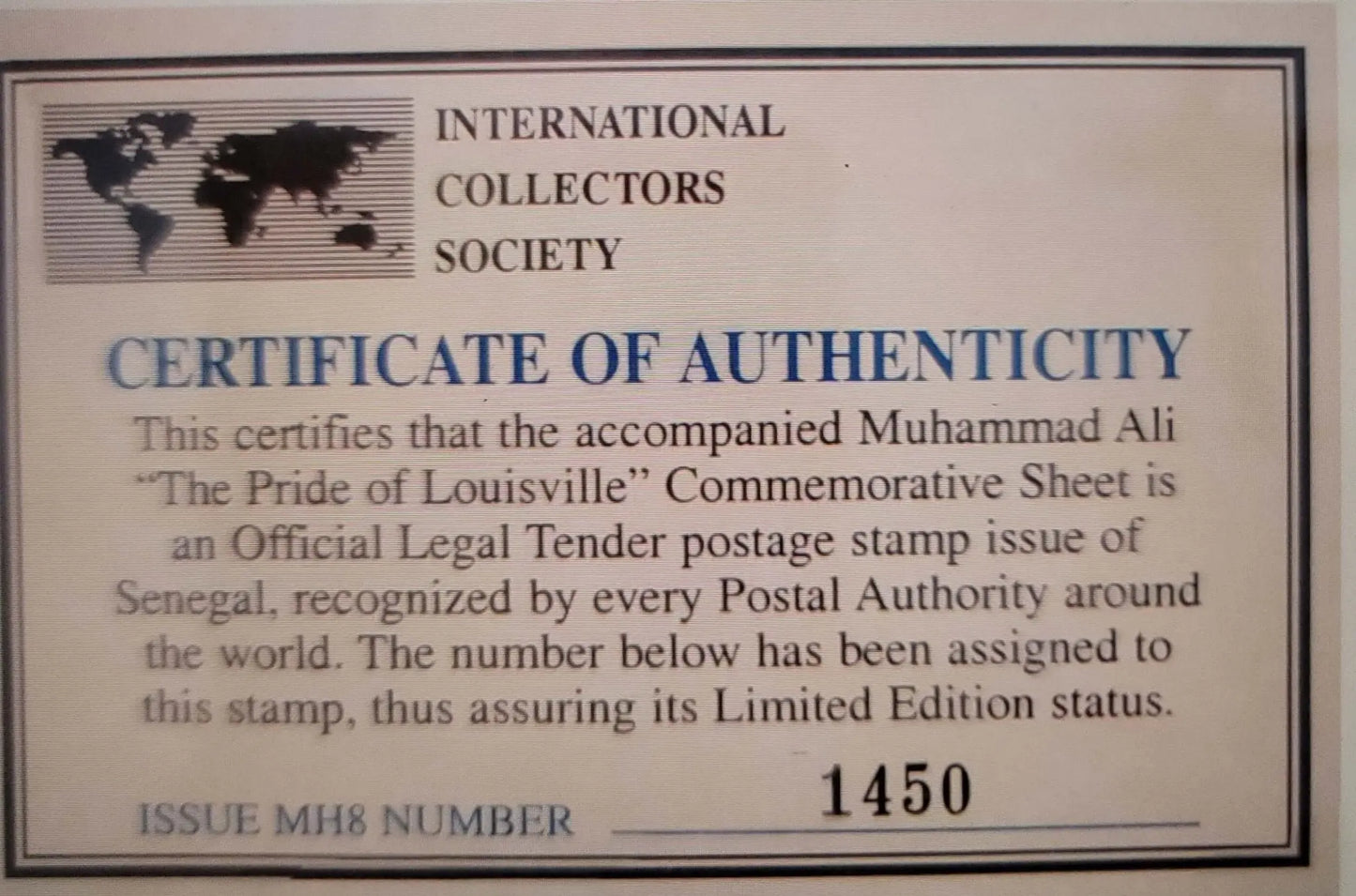 Mohamid Ali, Photographs W/COA,(2) Poses