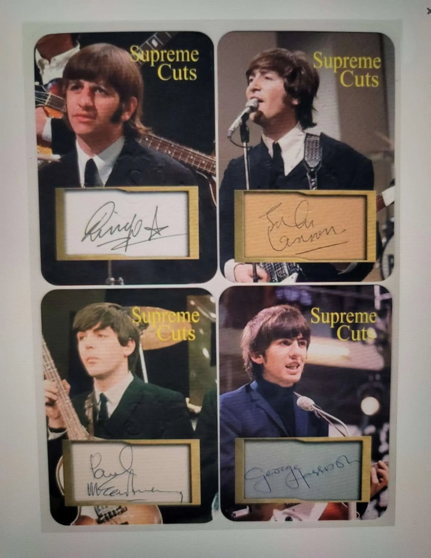 The Beatles Supreme Cuts, Embossed,Die Cut Facsimile Signatures,(4) card